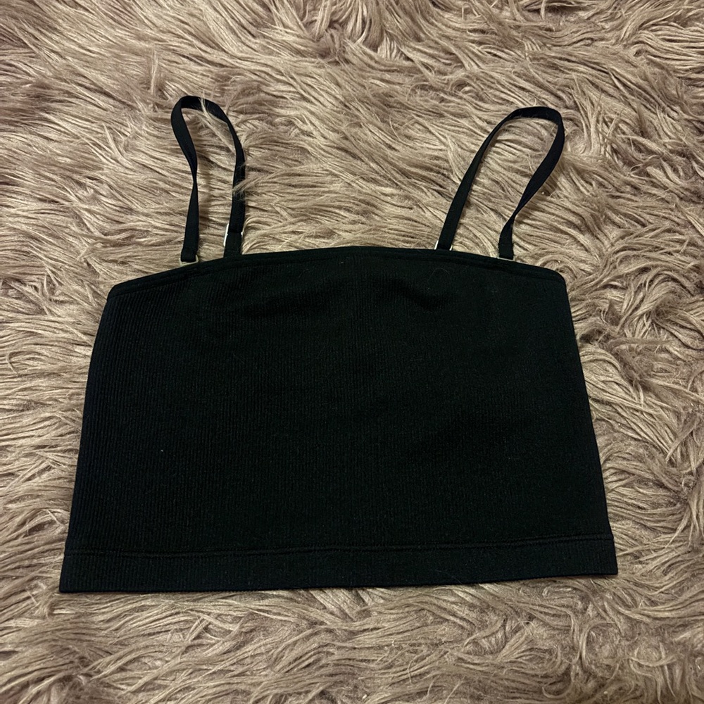 Abercrombie & Fitch Soft Seamless Black Tube Top With Removable Straps